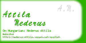 attila mederus business card